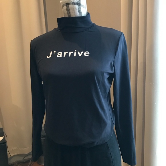 Navy J'arrive Turtleneck Top - Picture 1 of 5